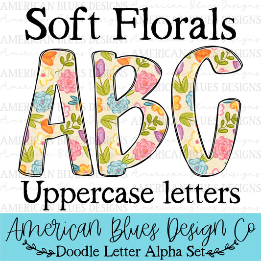Soft Florals Doodle Alpha Set