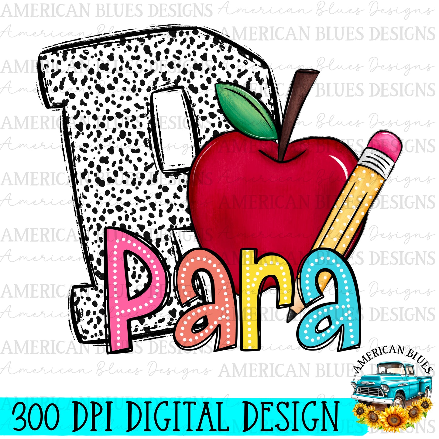 Colorful Class Doodle Digital Design | American Blues Designs