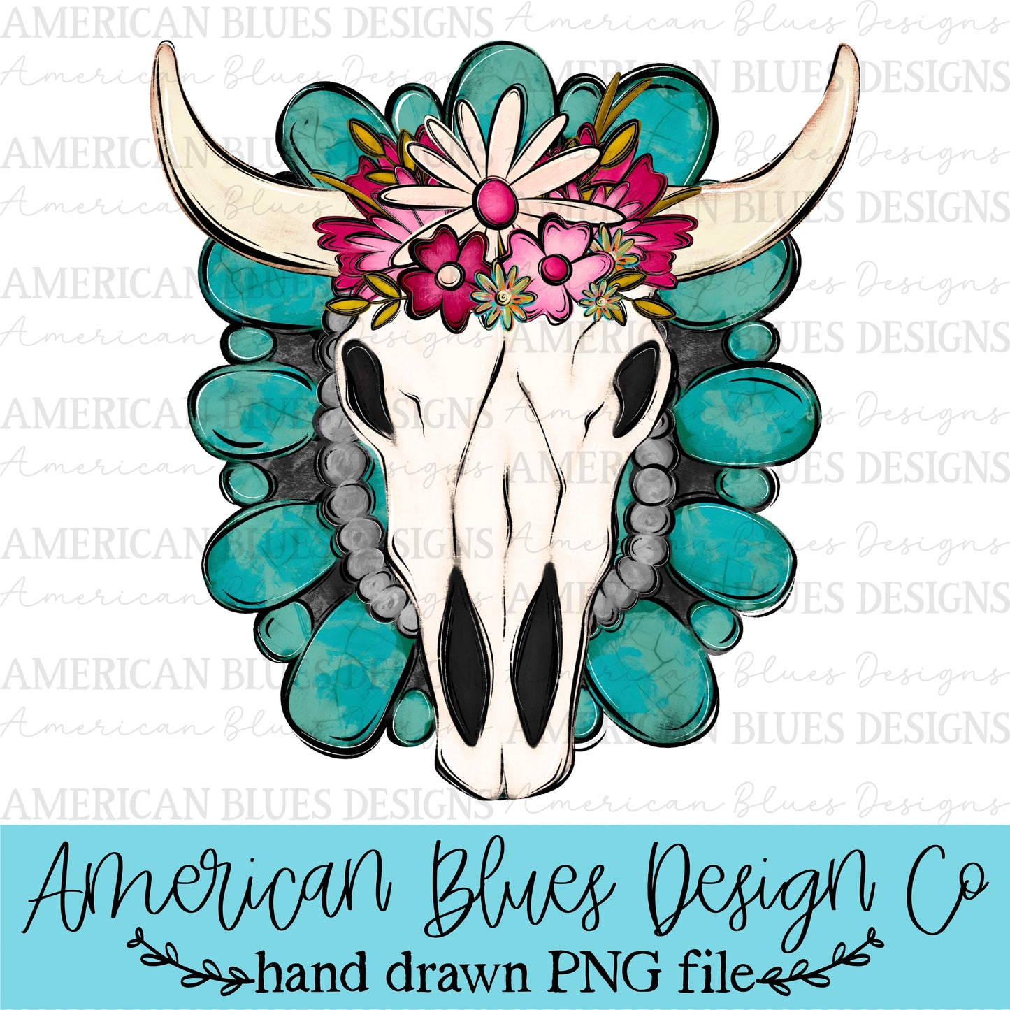 Turquoise & Bull Skull