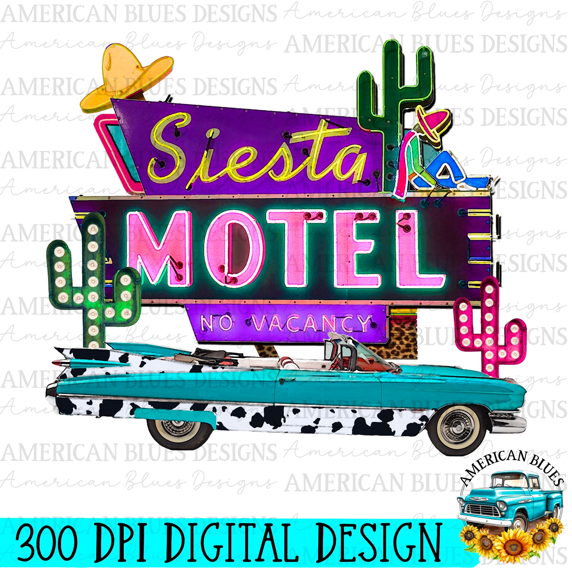 Siesta Motel Digital Design | American Blues Designs