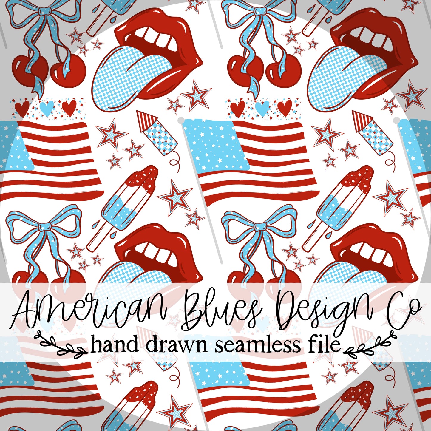 Patriotic Grunge seamless pattern