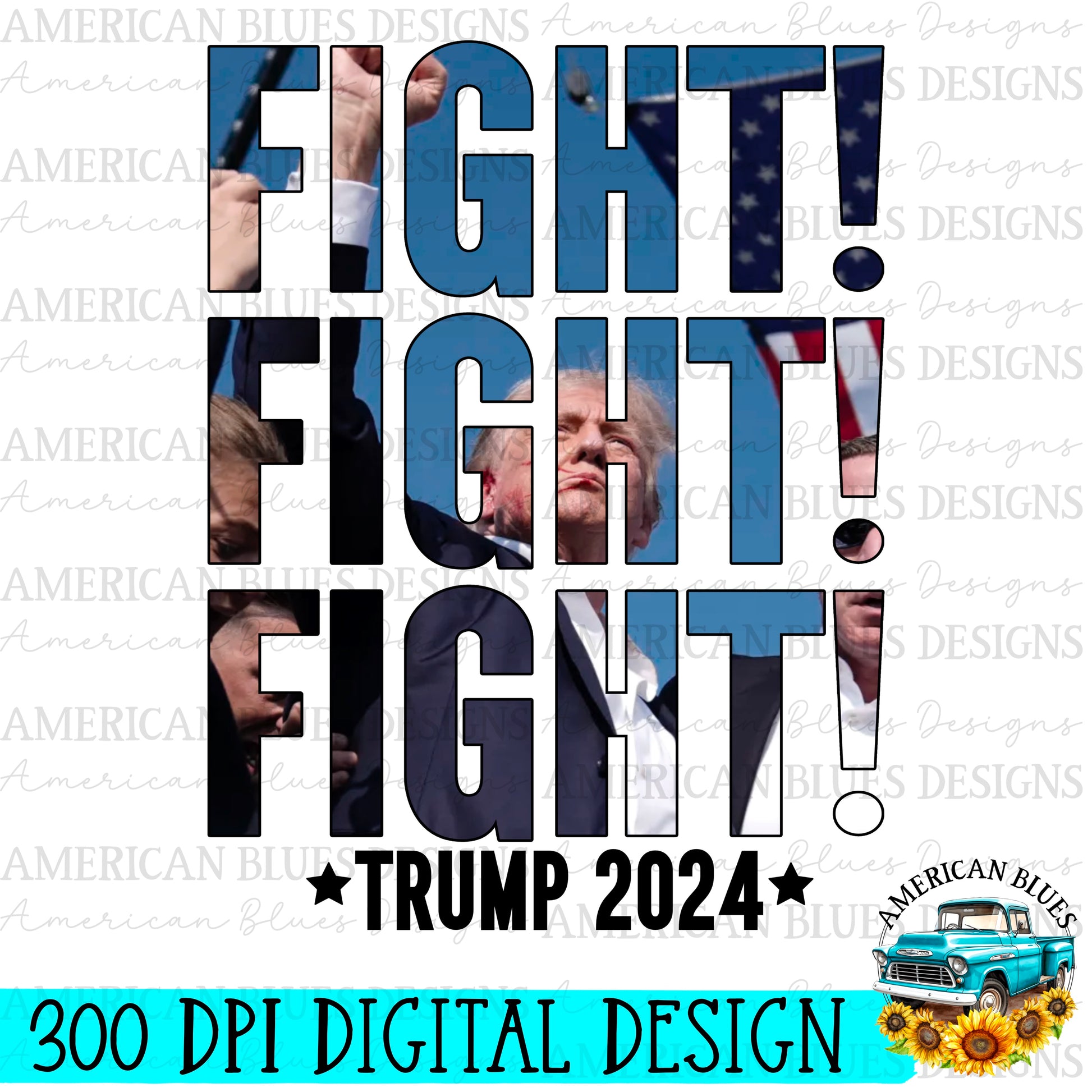 Trump 2024 Digital Design | American Blues Designs