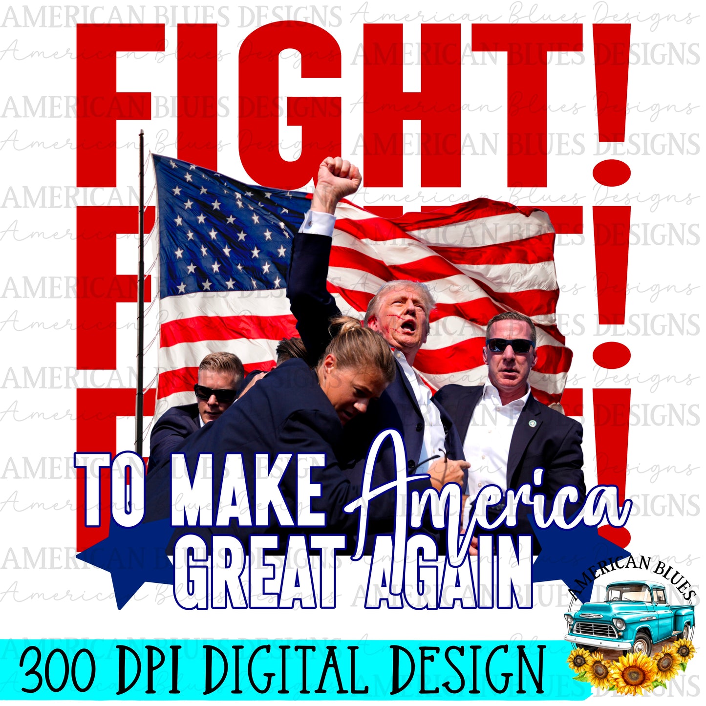 Trump 2024 Digital Design | American Blues Designs