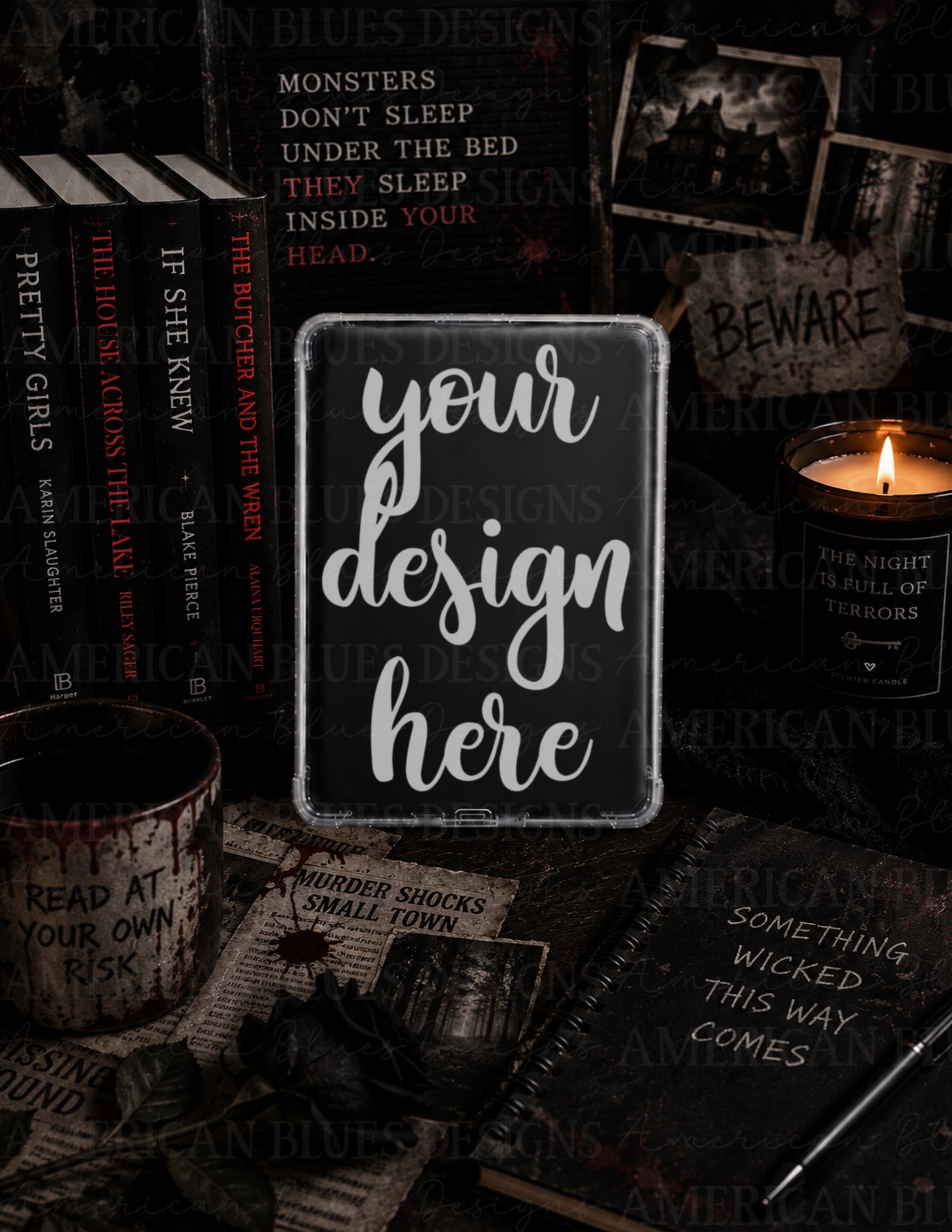 Thriller 1 Kindle case mockup