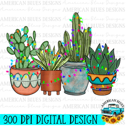 Christmas Cactus Digital Design | American Blues Designs