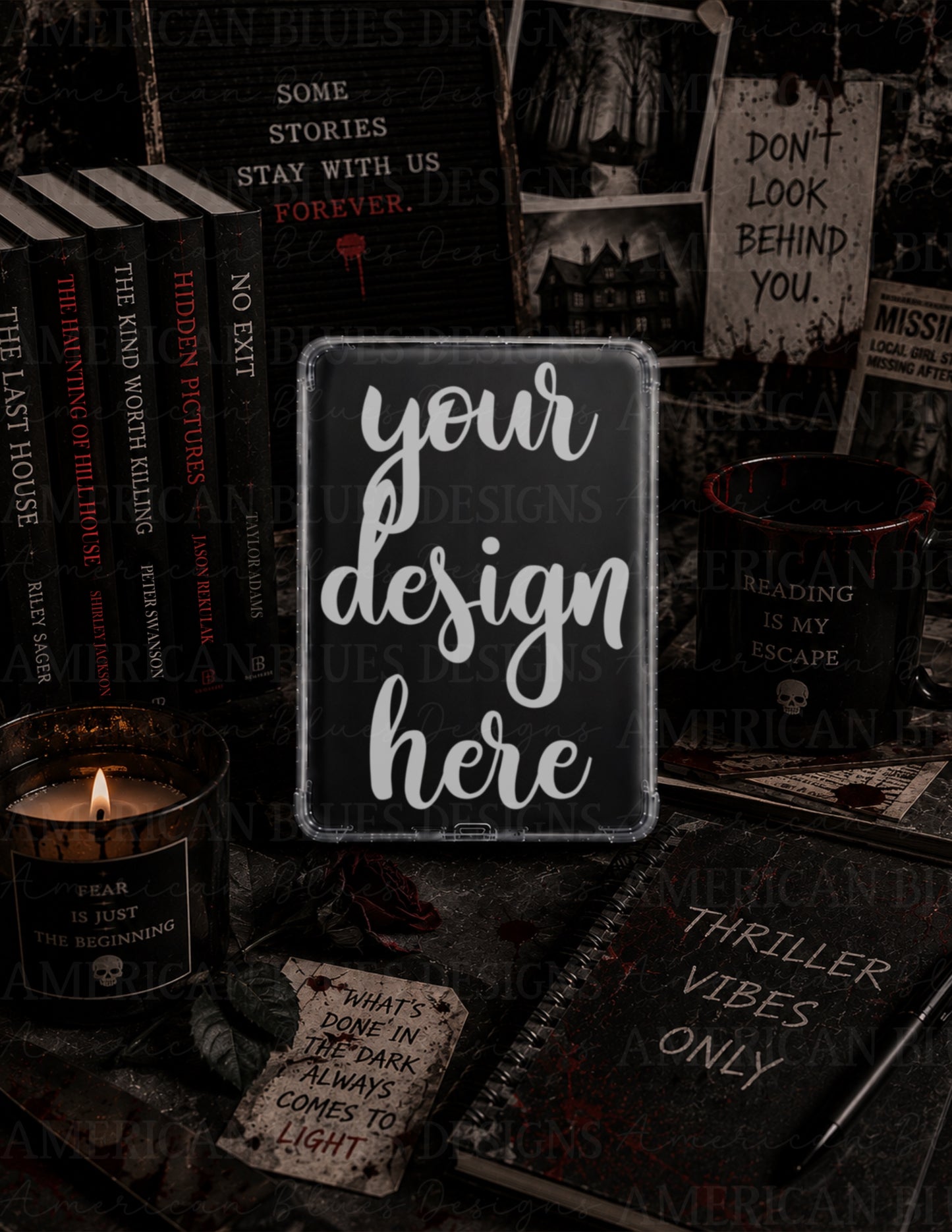 Thriller 2 Kindle case mockup