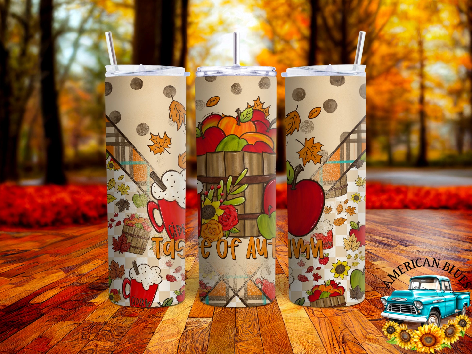 Taste of Autumn 20 Oz Tumbler Wrap Digital Design | American Blues Designs