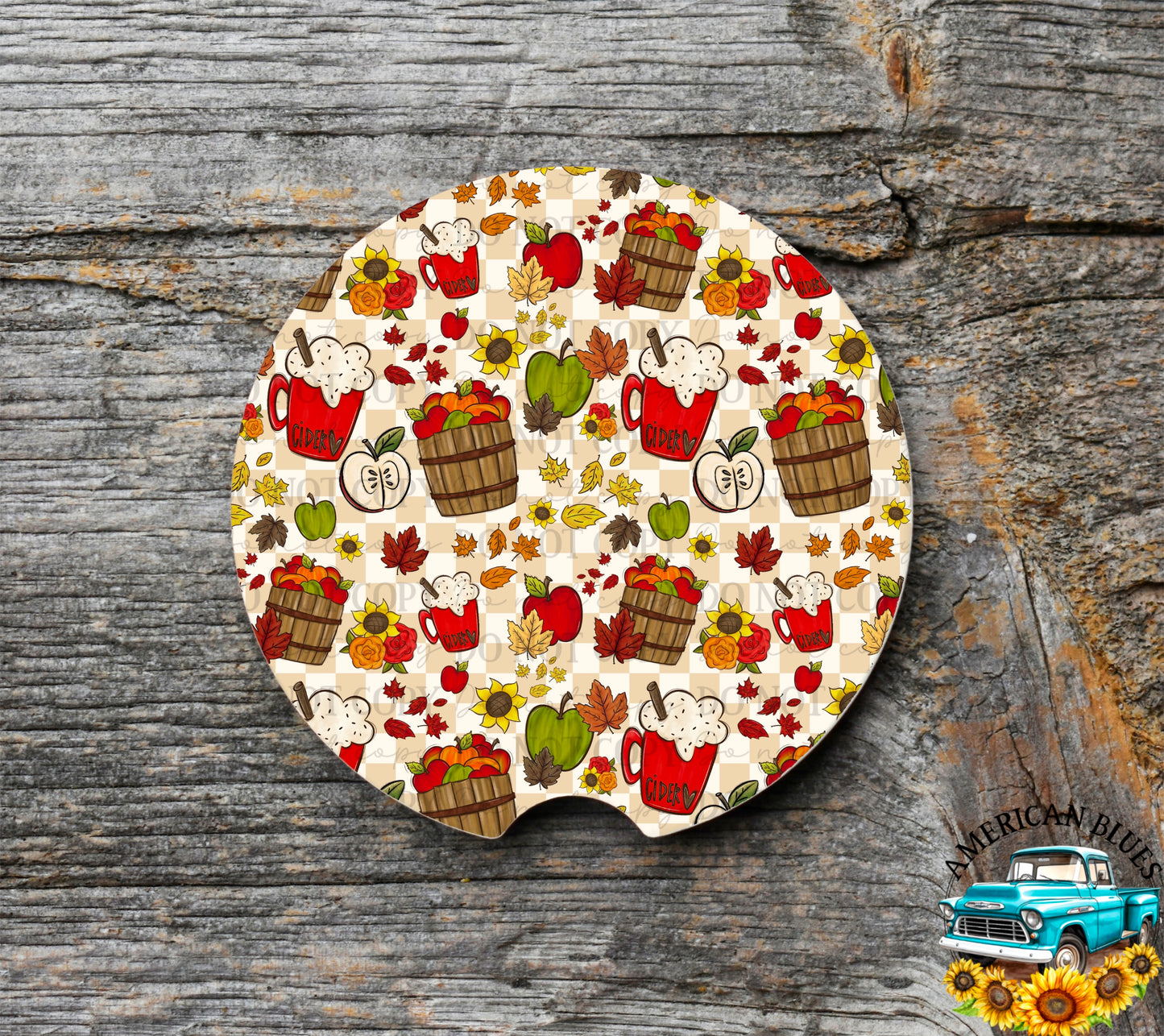 Taste of Autumn Car Coaster Digital Design | American Blues Designs