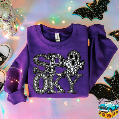 Spooky rhinestone Ghostie digital design | American Blues Designs