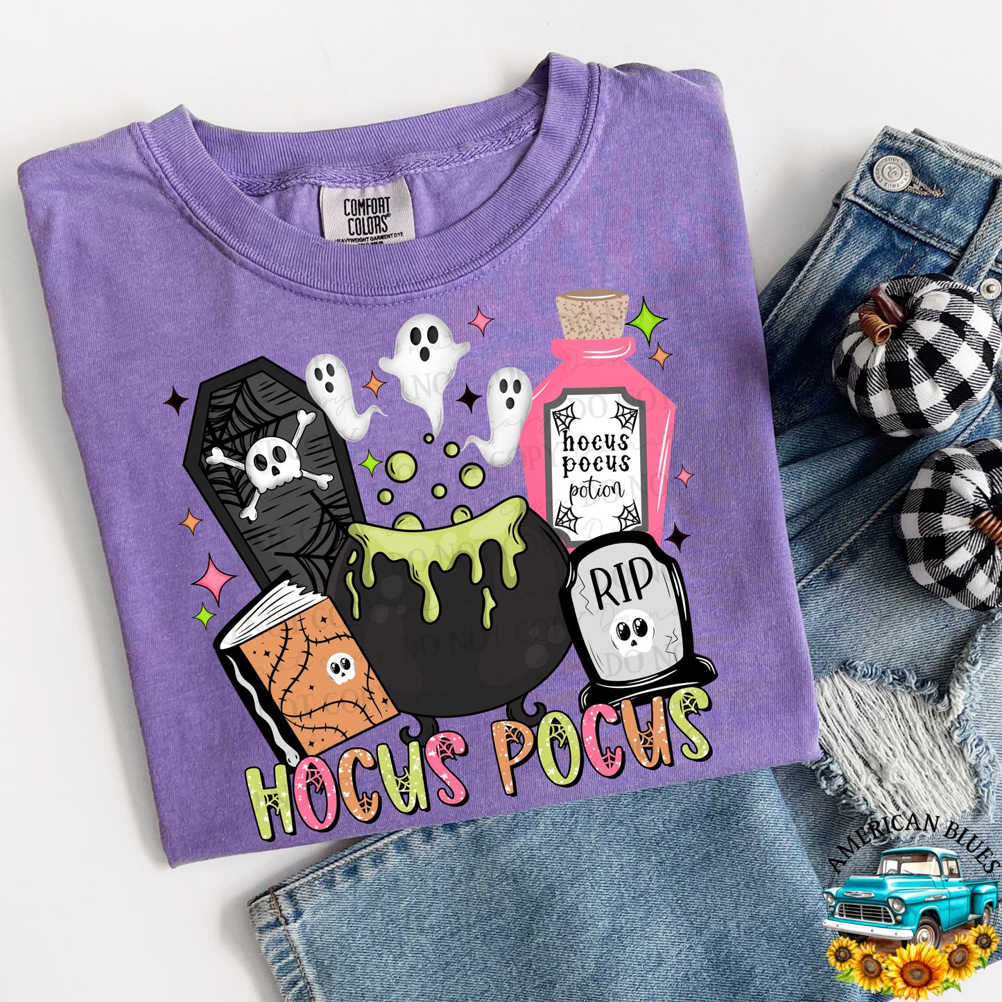 Hocus Pocus pastel spooky things digital design | American Blues Designs