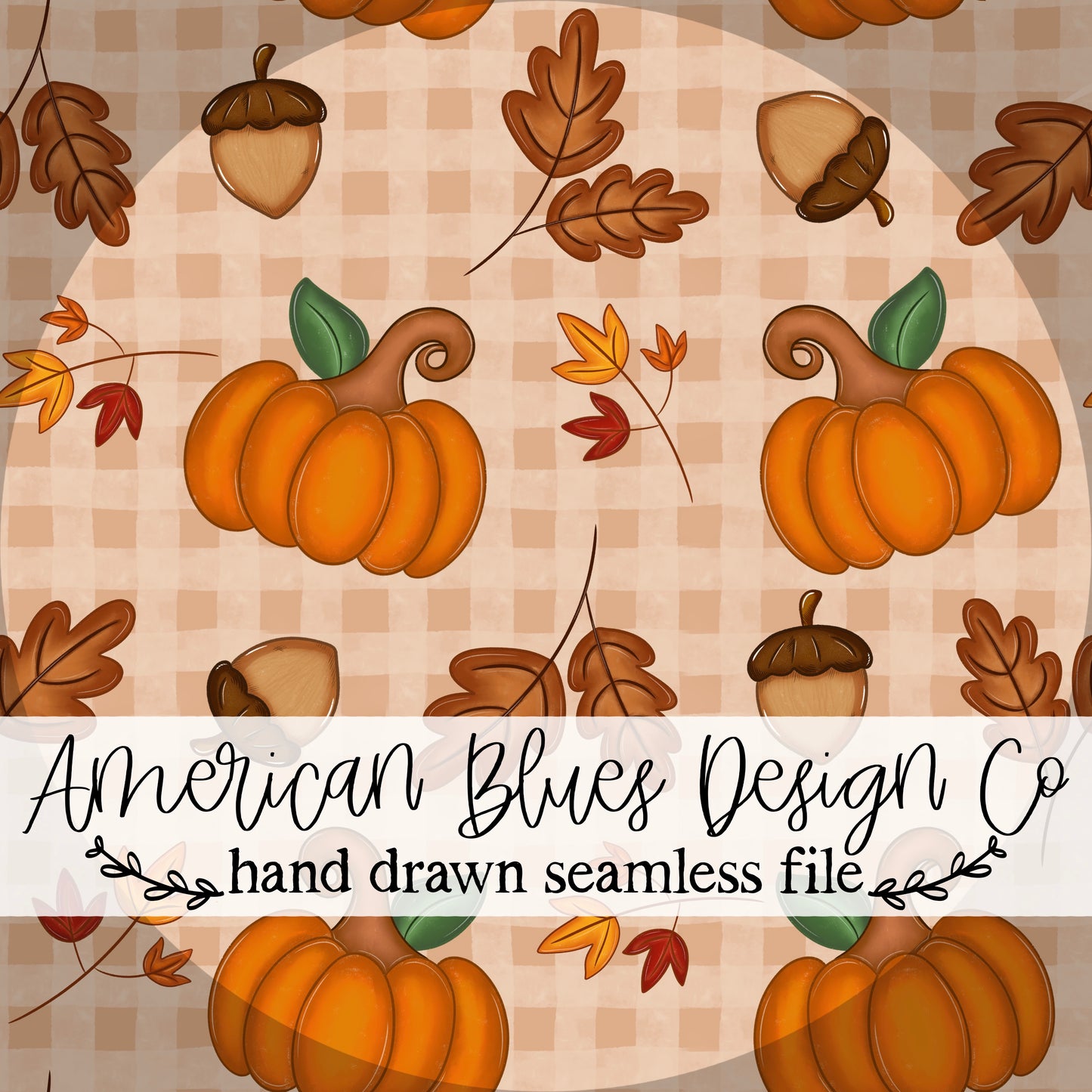 Harvest Gingham seamless pattern