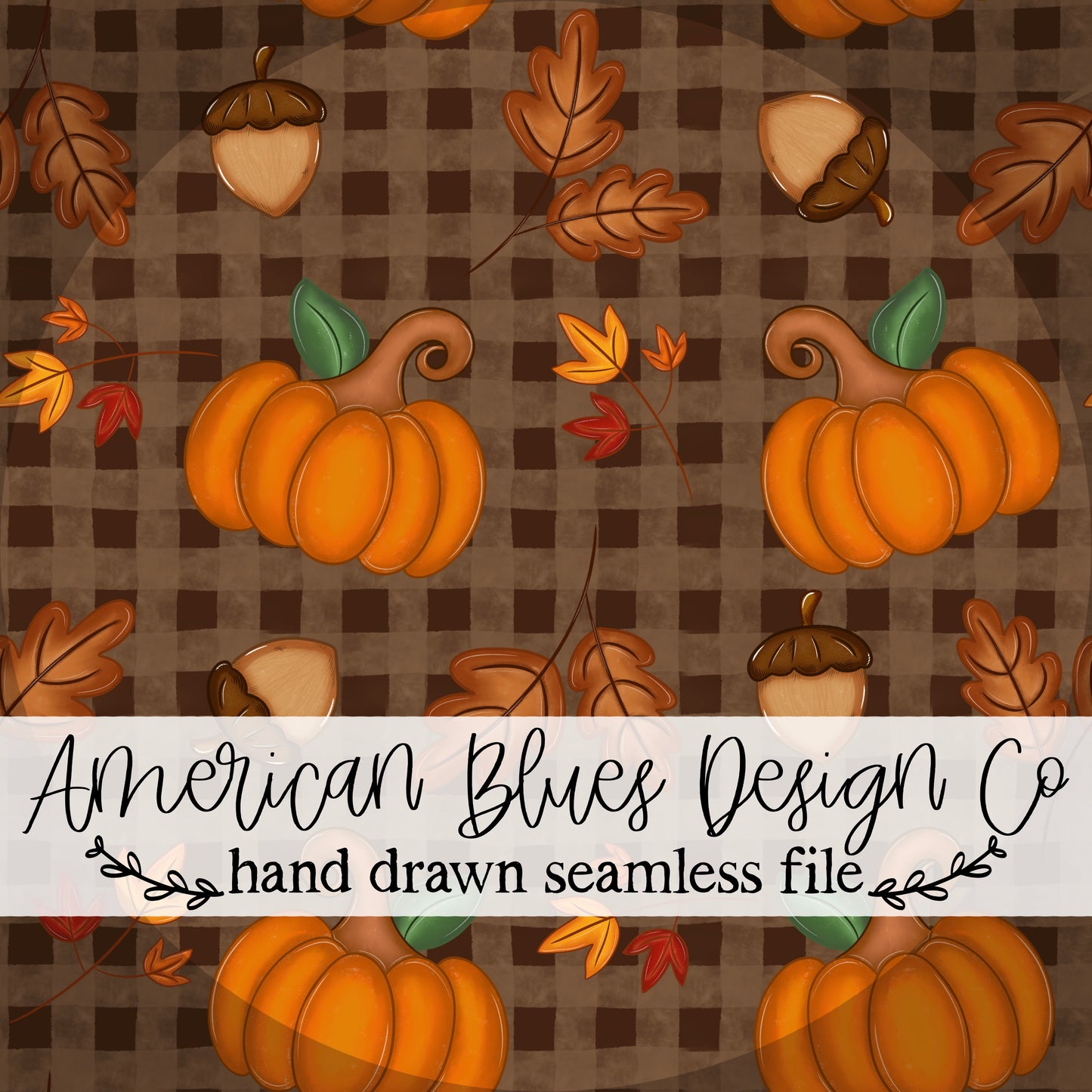 Harvest Gingham seamless pattern