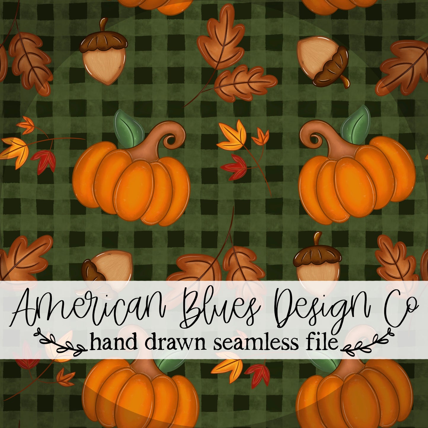 Harvest Gingham seamless pattern