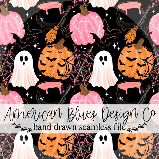 Bubblegum Boo seamless pattern