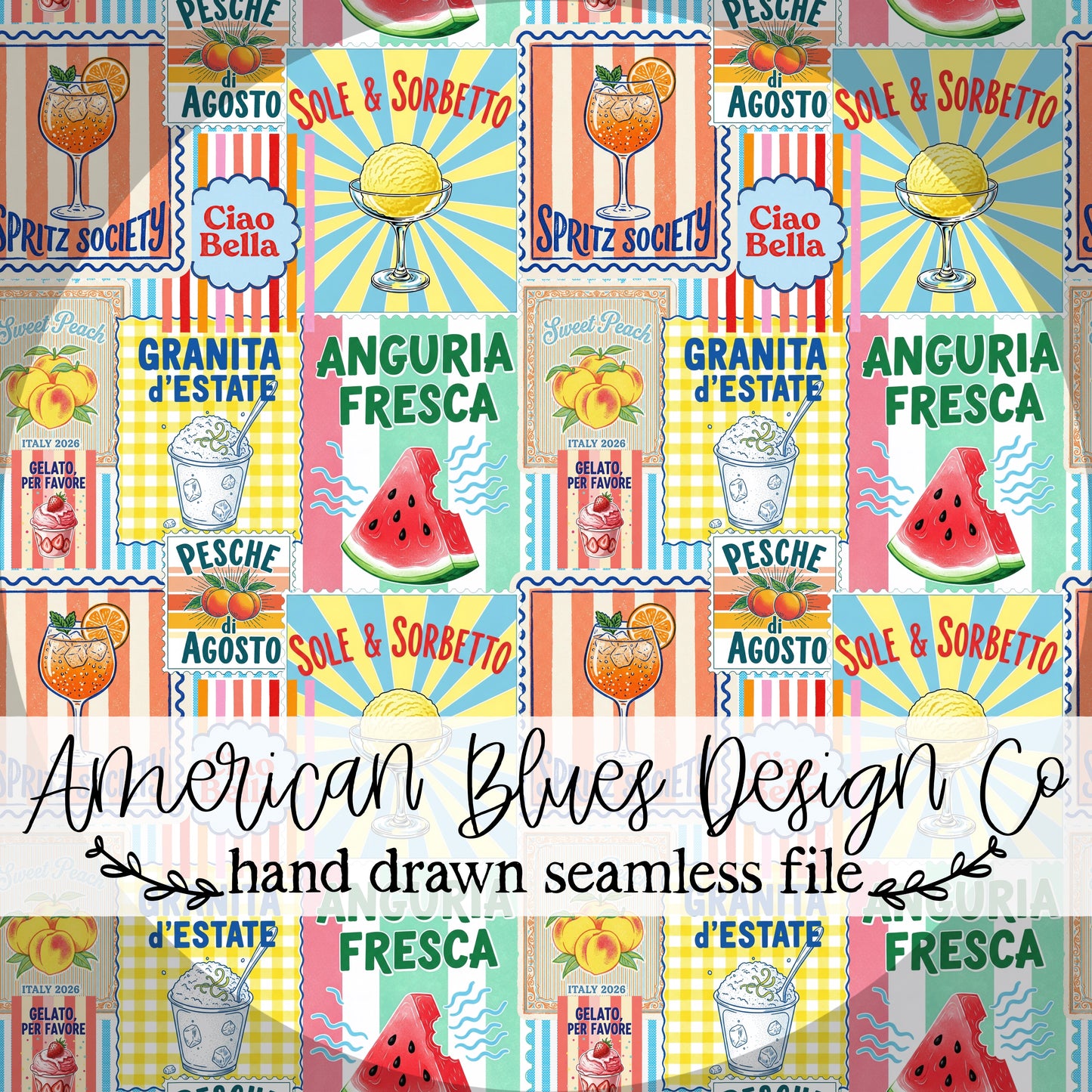 Sole & Sorbetto seamless pattern