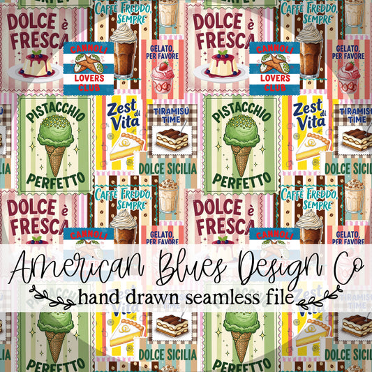 Gelato Social Club seamless pattern