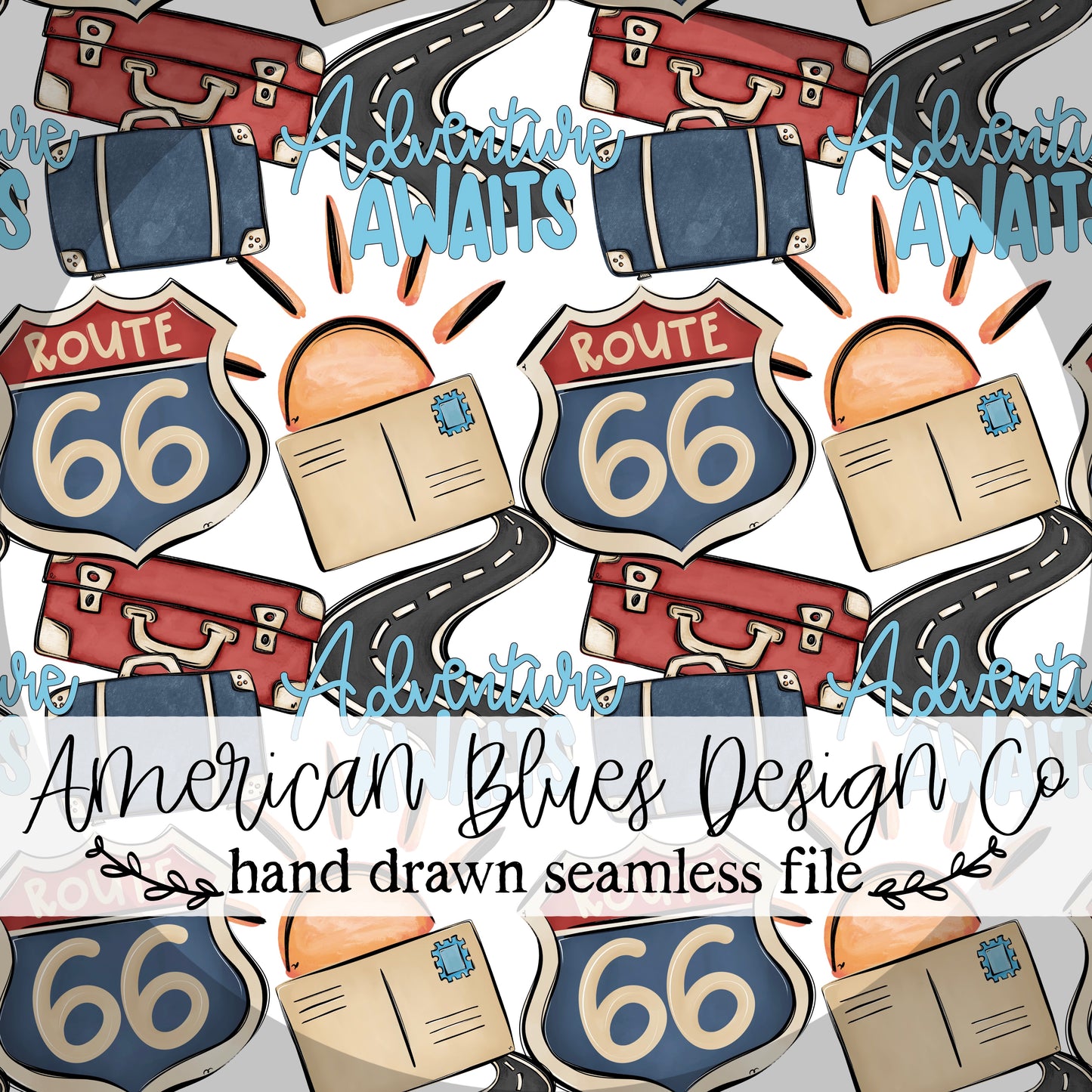 Adventure Awaits seamless pattern