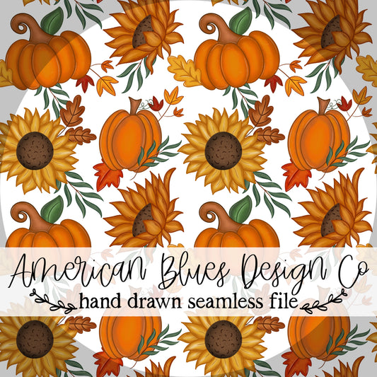 Sunflower Harvest seamless pattern