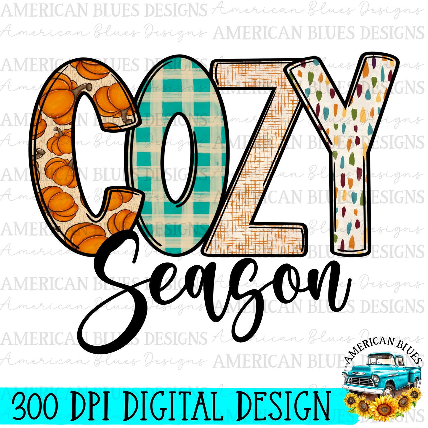 Cozy Season digital design | American Blues Designs