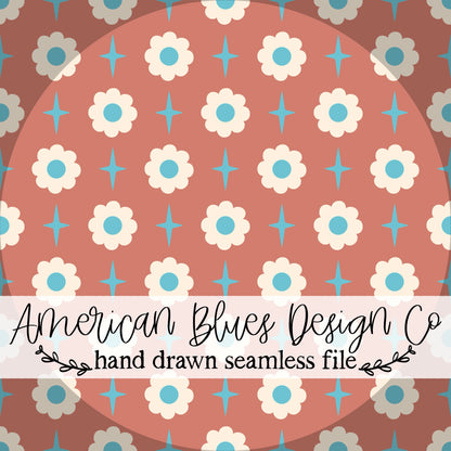 Groovy Star Daisy seamless pattern