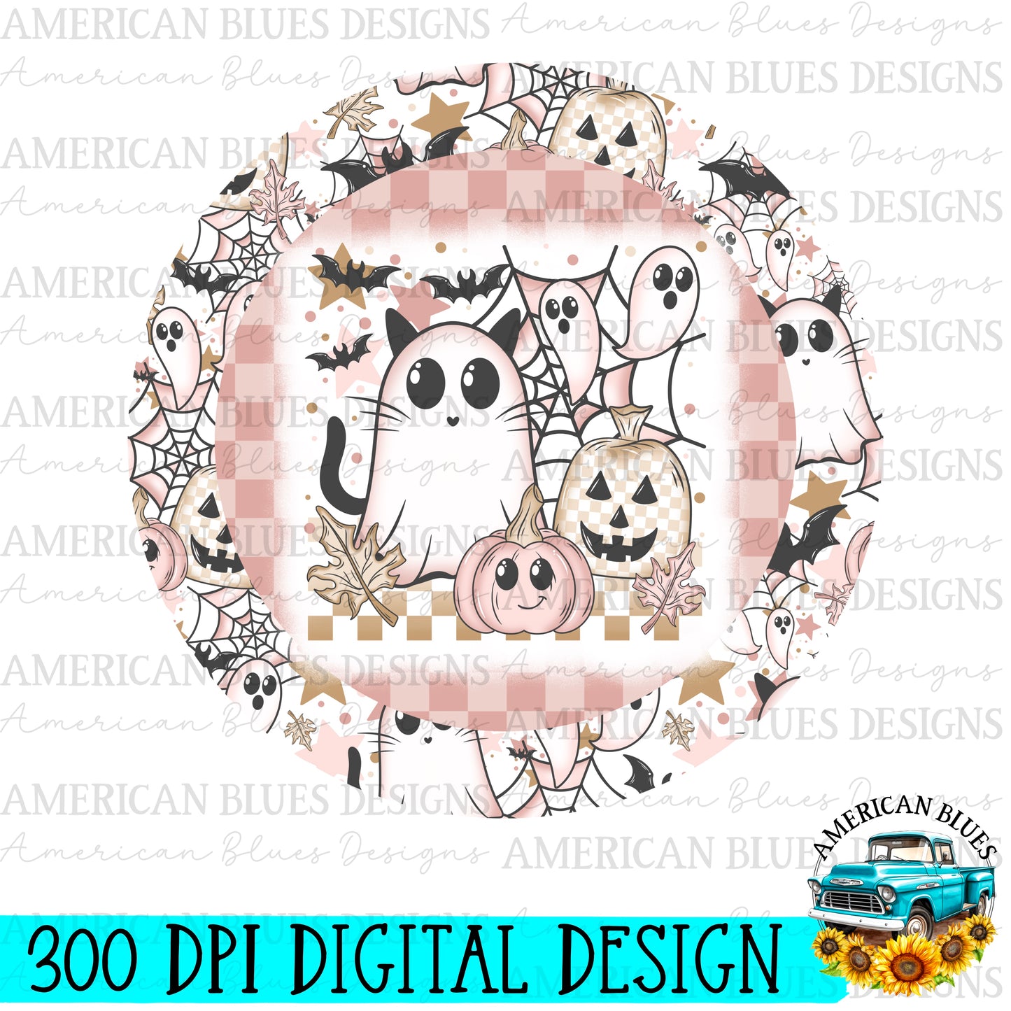 Spooky Pastel Car Coaster Digital Design | American Blues Designs