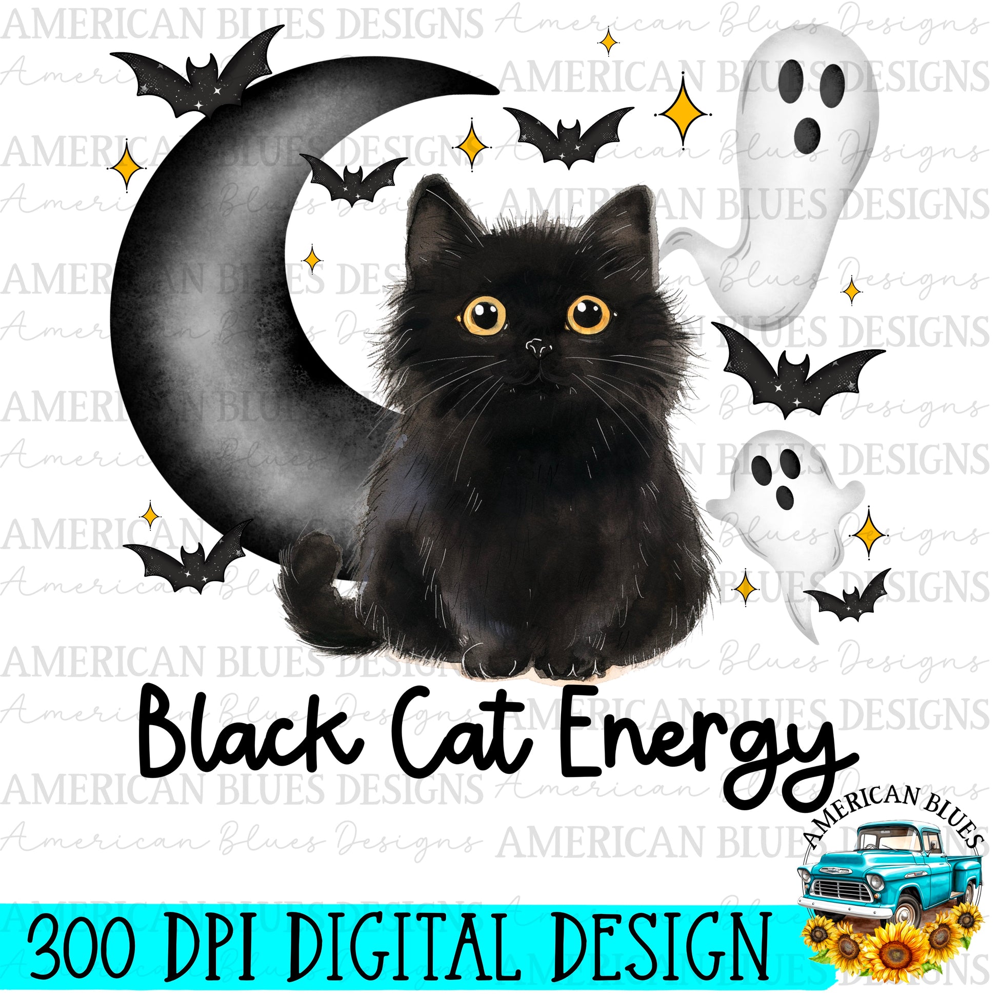 Black Cat Energy Digital Design | American Blues Designs