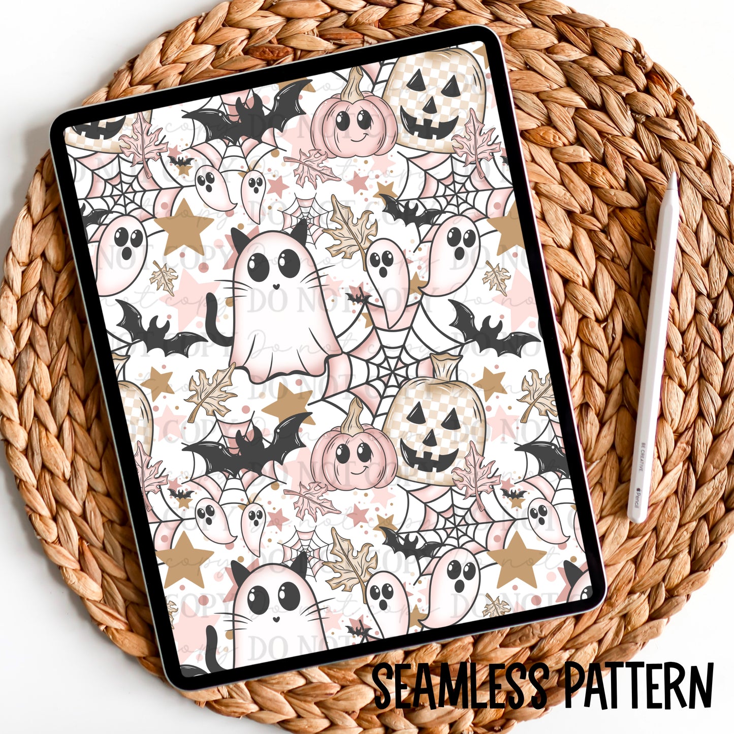 Spooky Pastel Seamless Pattern digital design | American Blues Designs