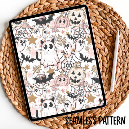 Spooky Pastel Seamless Pattern digital design | American Blues Designs