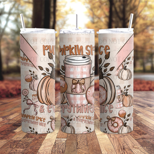 Pumpkin Spice & Everything Nice 20 oz Tumbler Wrap digital design | American Blues Designs