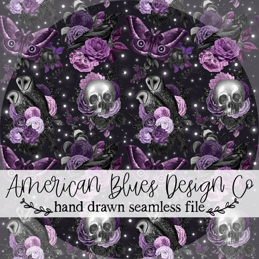 Midnight Familiars seamless pattern