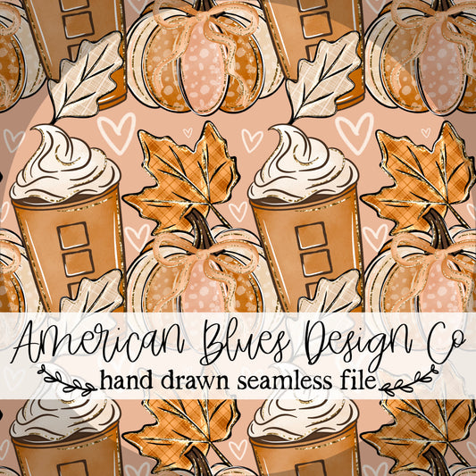 Pumpkin Spice & Everything Nice | Hand Drawn Seamless Pattern