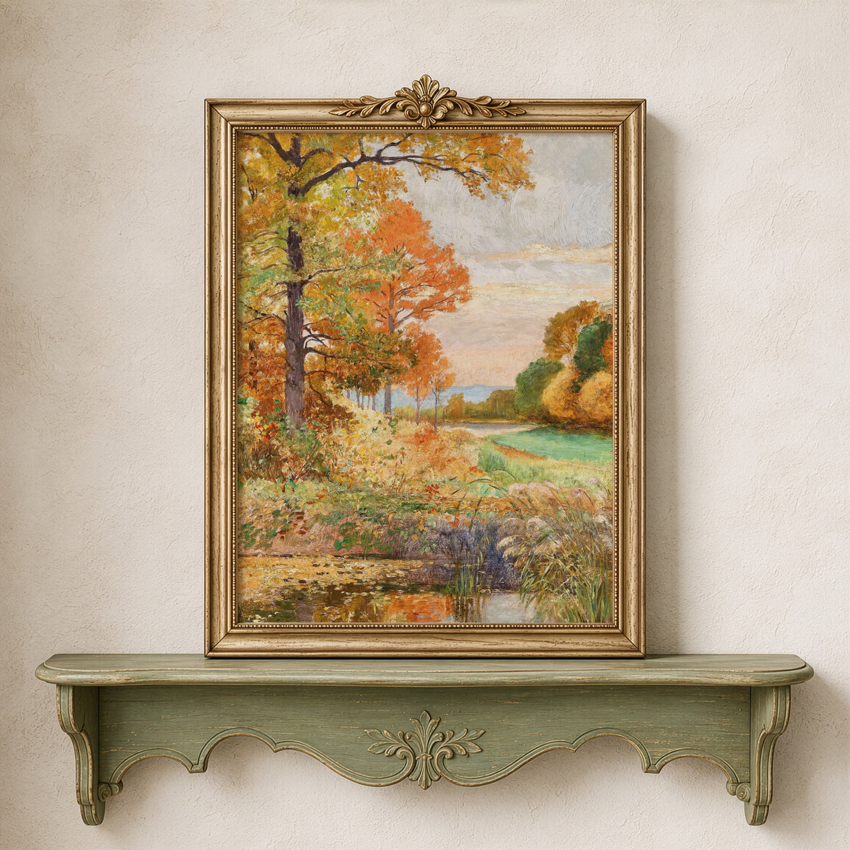 Golden Hour by the Water | Vintage Art Print