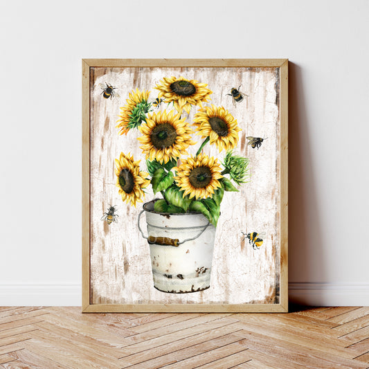 Sunflowers & Bees