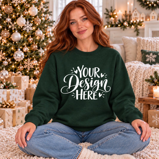 Christmas Model Crewneck Forest Green