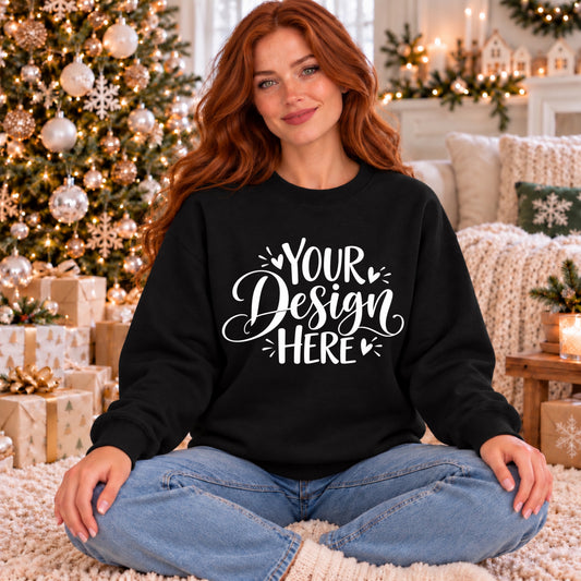 Christmas Model Crewneck Black