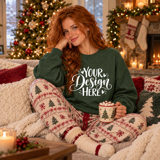 Christmas Model Crewneck Forest Green