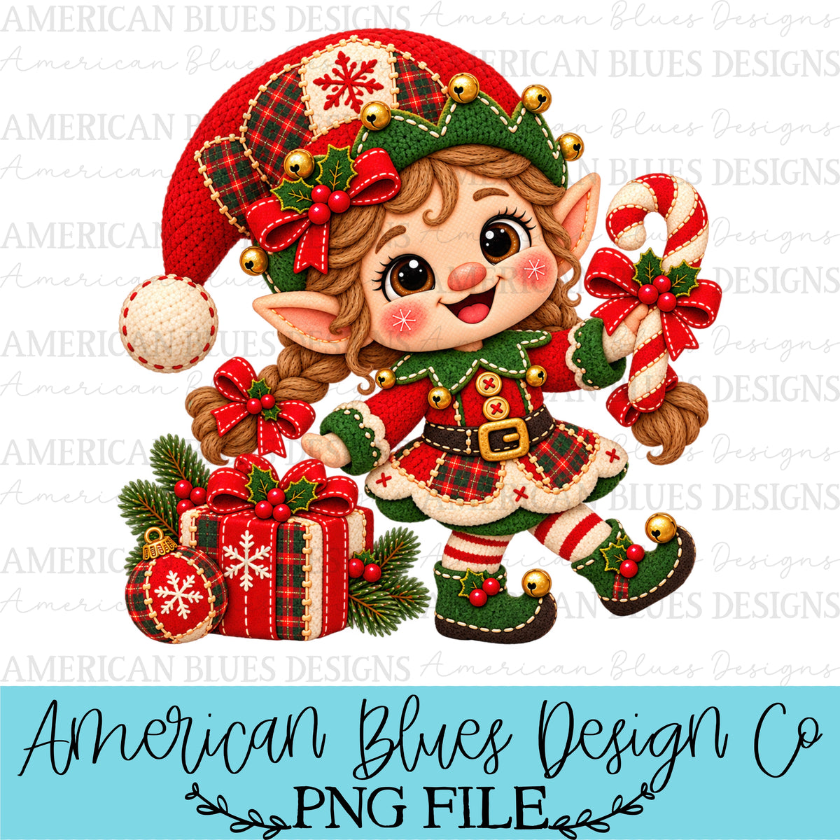 Girl Elf Christmas Cozy Stitches
