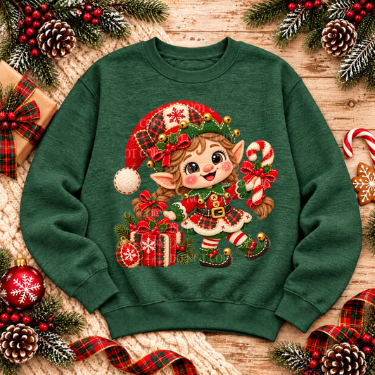 Girl Elf Christmas Cozy Stitches