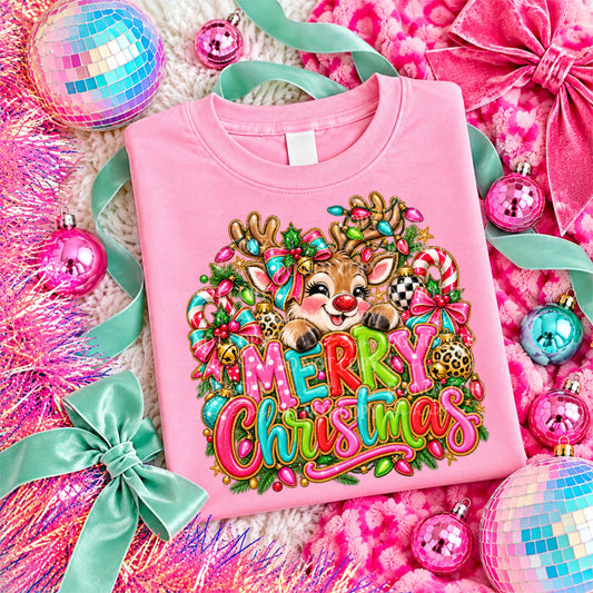 Merry Christmas with Reindeer — Holly Jolly Doodles