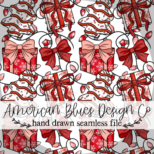 Tree Cake & Christmas Cheer | Seamless Pattern