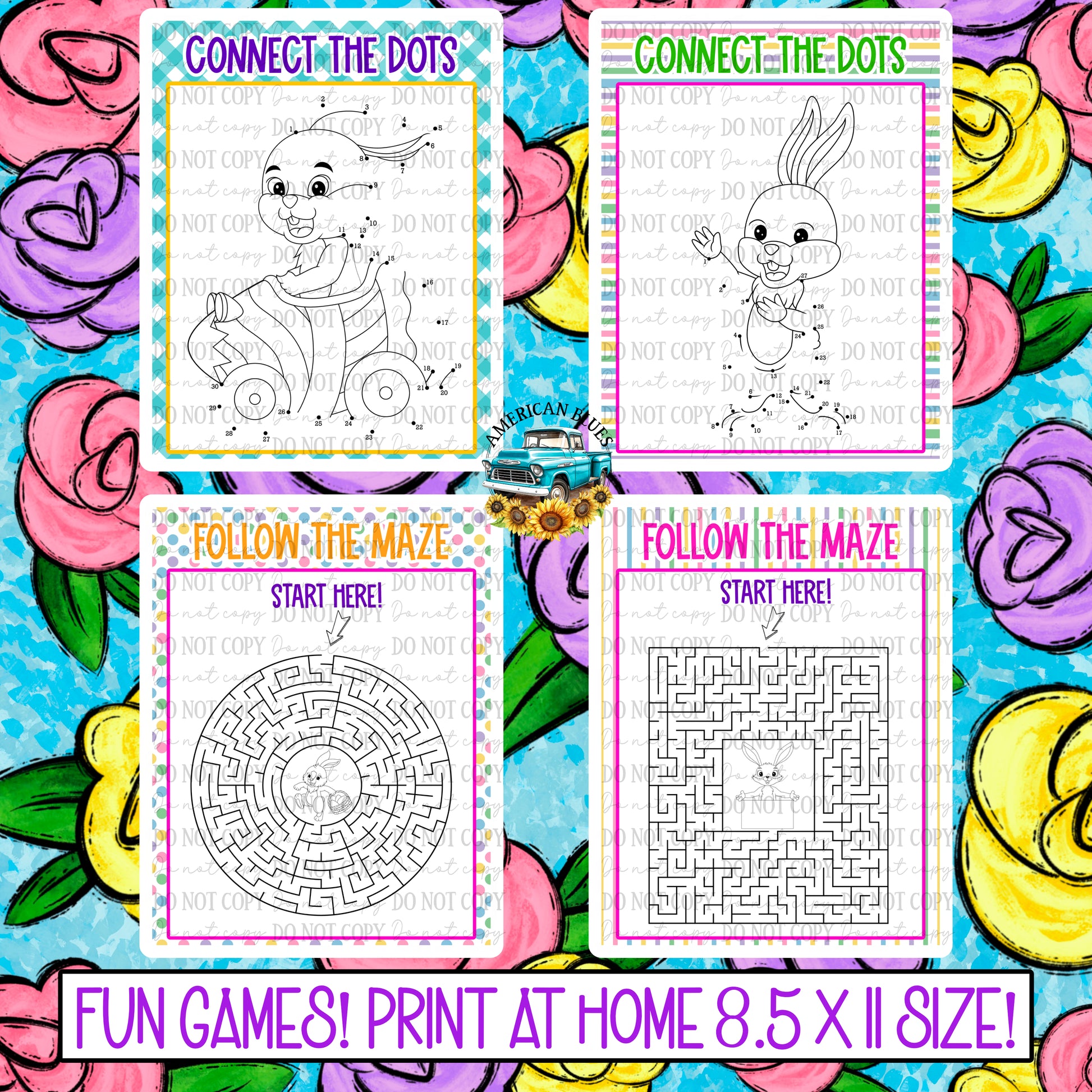 Easter Word Search & games printable | American Blues Designs