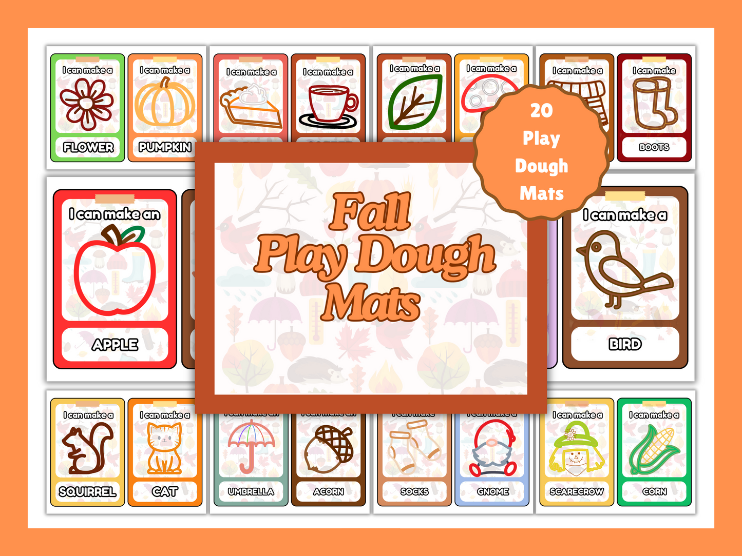 Fall Play Dough Mats