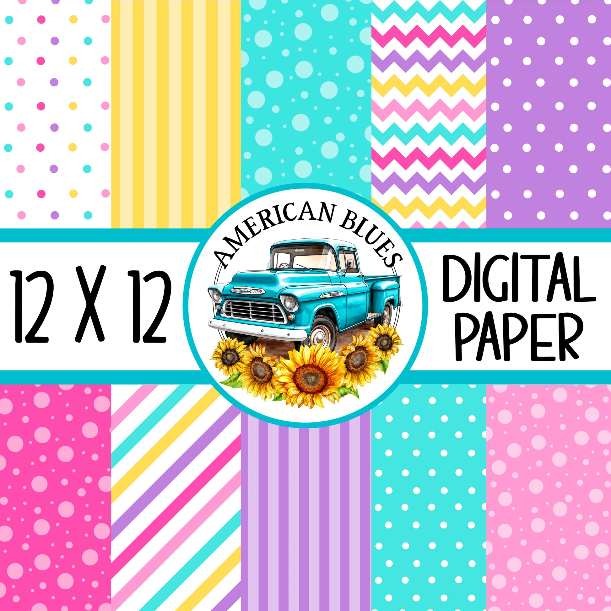 Spring Fling Digital Paper | American Blues Designs