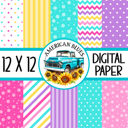 Spring Fling Digital Paper | American Blues Designs