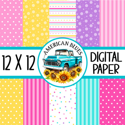 Spring Fling Digital Paper | American Blues Designs