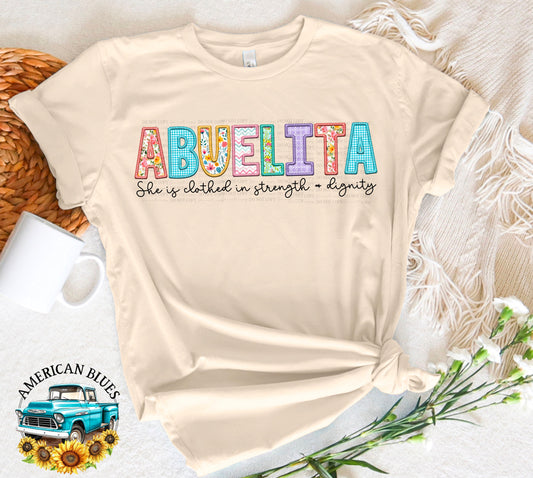 Abuelita- Spring embroidered name digital design | American Blues Designs