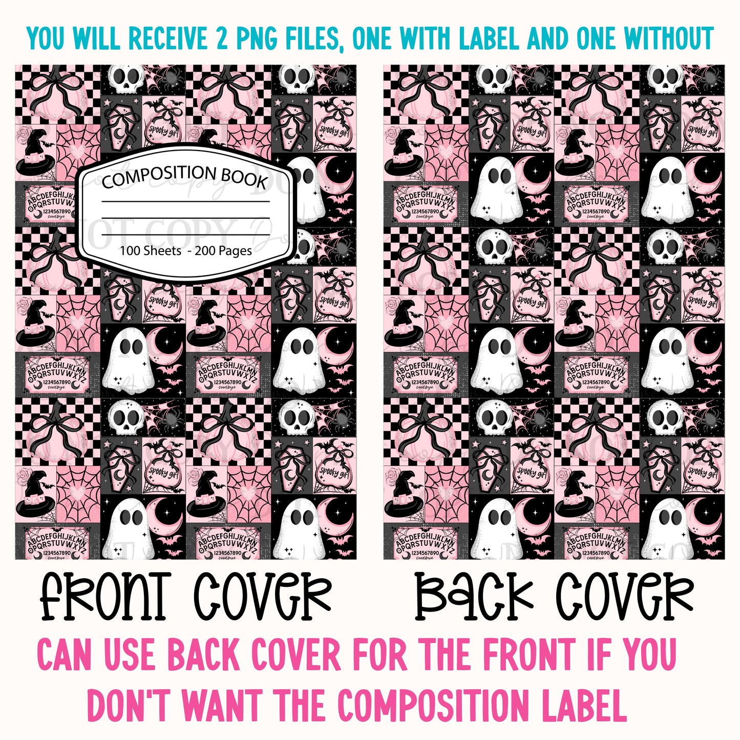 Spooky Girl Patchwork Composition Notebook Cover
