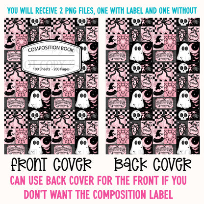Spooky Girl Patchwork Composition Notebook Cover