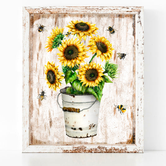 Sunflowers & Bees