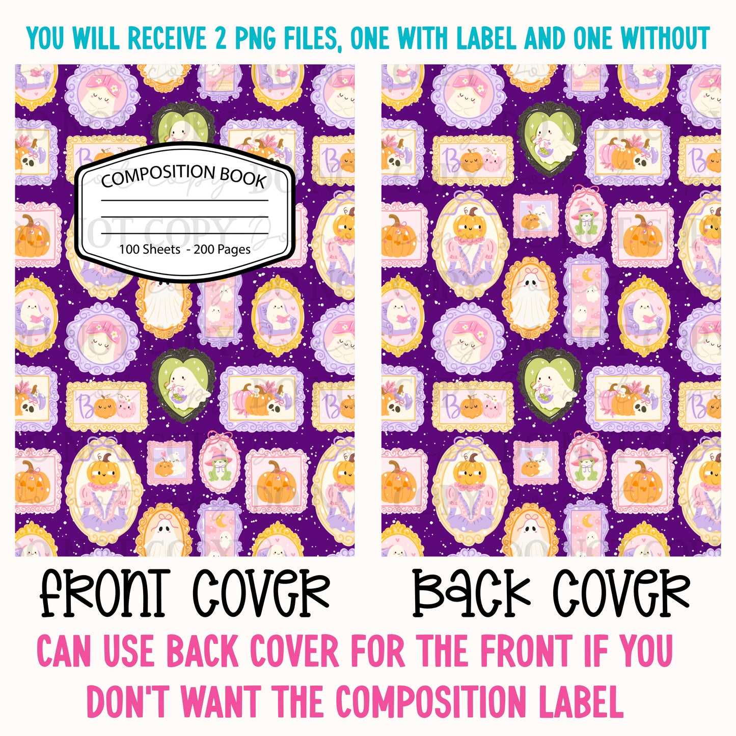 Ghostie Frames Composition Notebook Cover